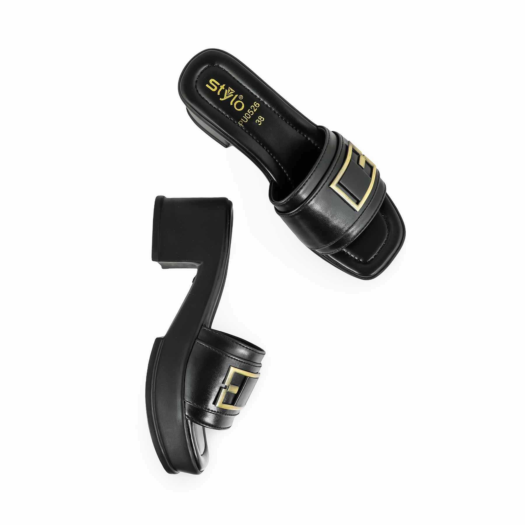 Black Formal Slipper PU0526 Dude Slippers