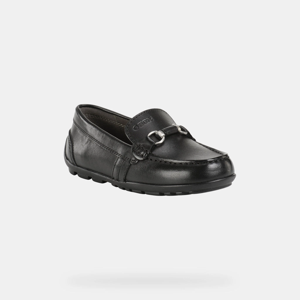 Black leather loafer with buckle detail Boat Shoes Vs Loafers