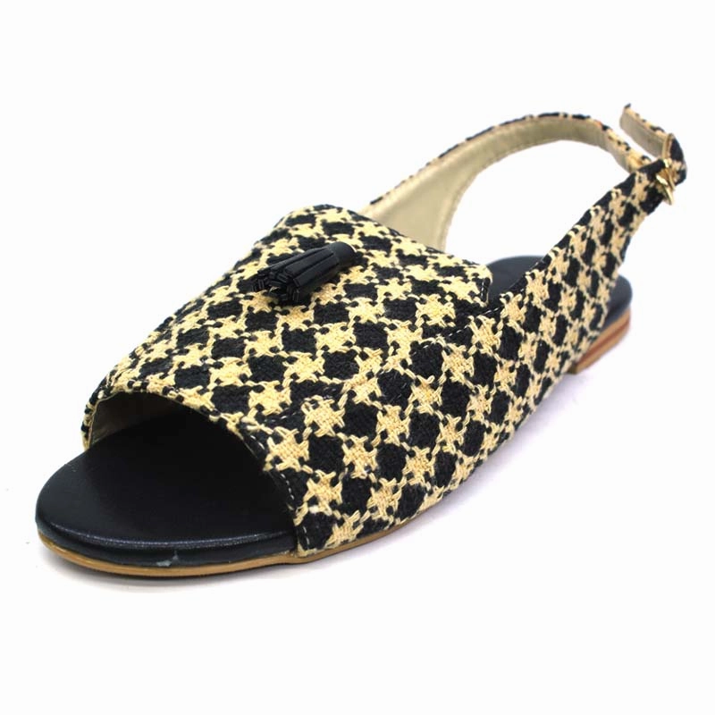 Black Yellow Flat Sandal Flat Wide Width Shoes
