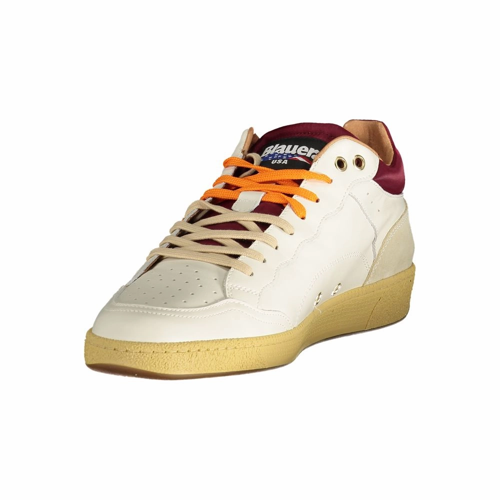 Blauer White Polyester Sneaker Multi Colored Sneakers