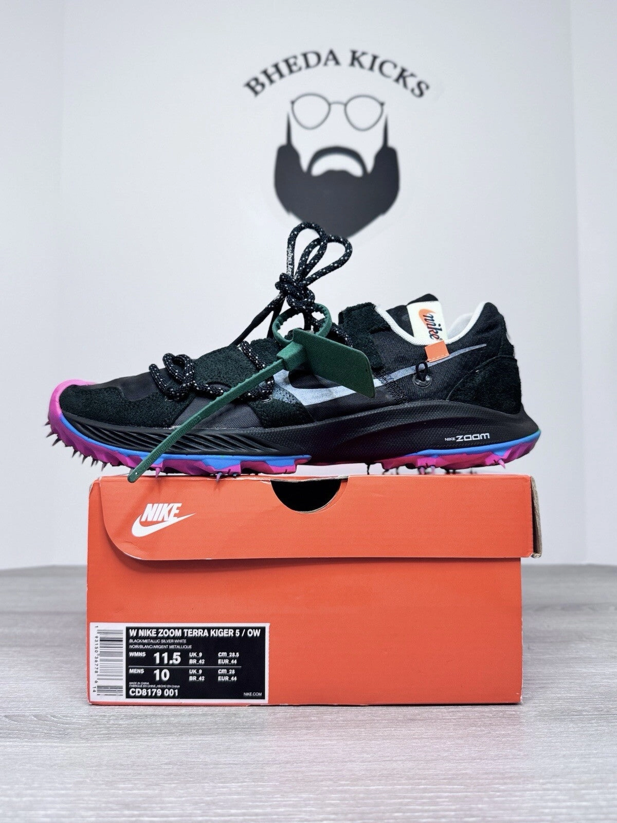 Size 11.5W/10M - Nike Zoom Terra Kiger 5 Off-White Black Preowned CLEAN Asics Gelburst Basketball Shoes