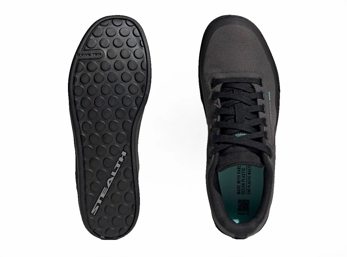 Shoes Flat Lay Five Ten Freerider Pro Canvas Flat Pedal Shoe - Dgh Solid Gray-Core Black-Gray Three - 2022