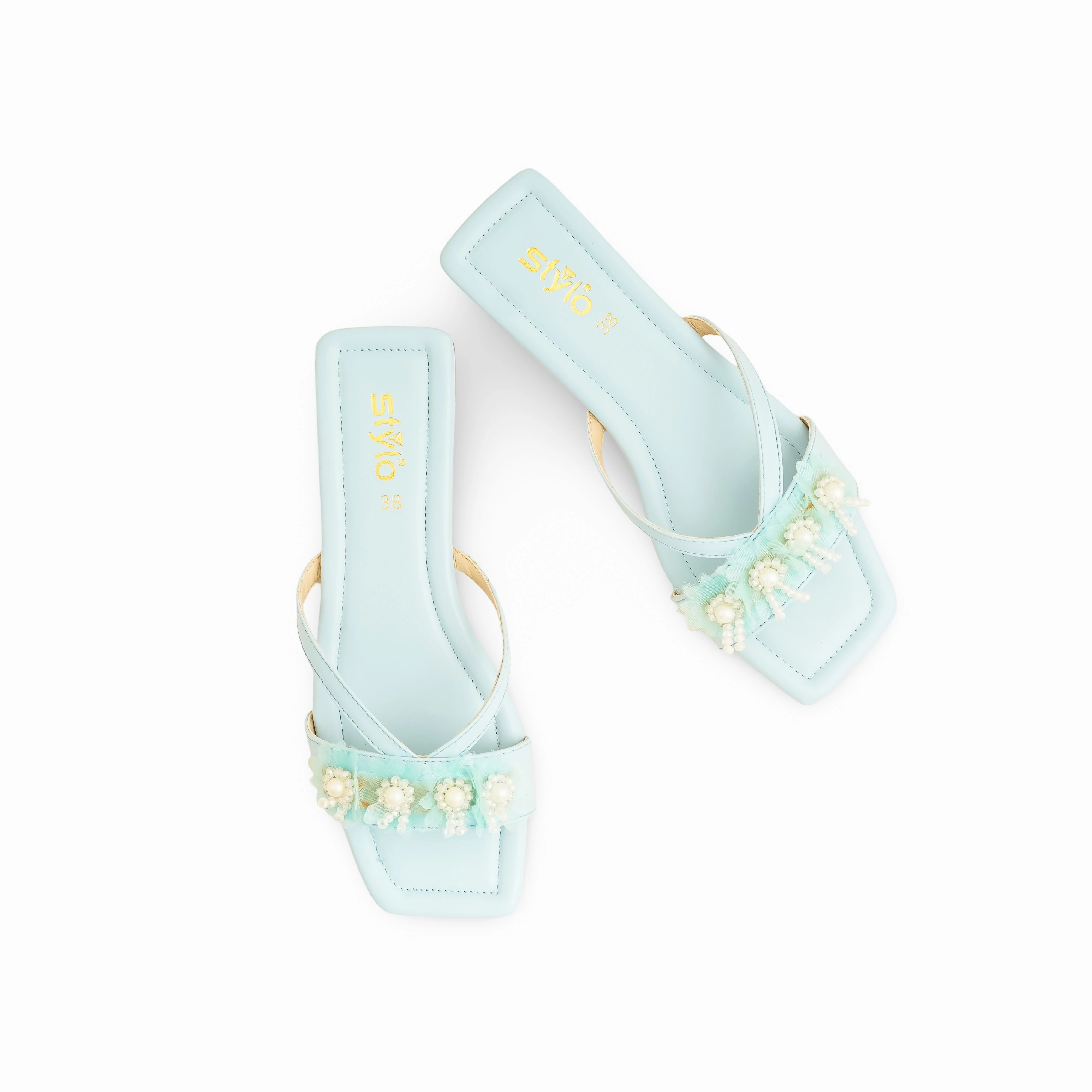 Leopard Print Flat Shoes Blue Casual Slipper For Ladies CL2060