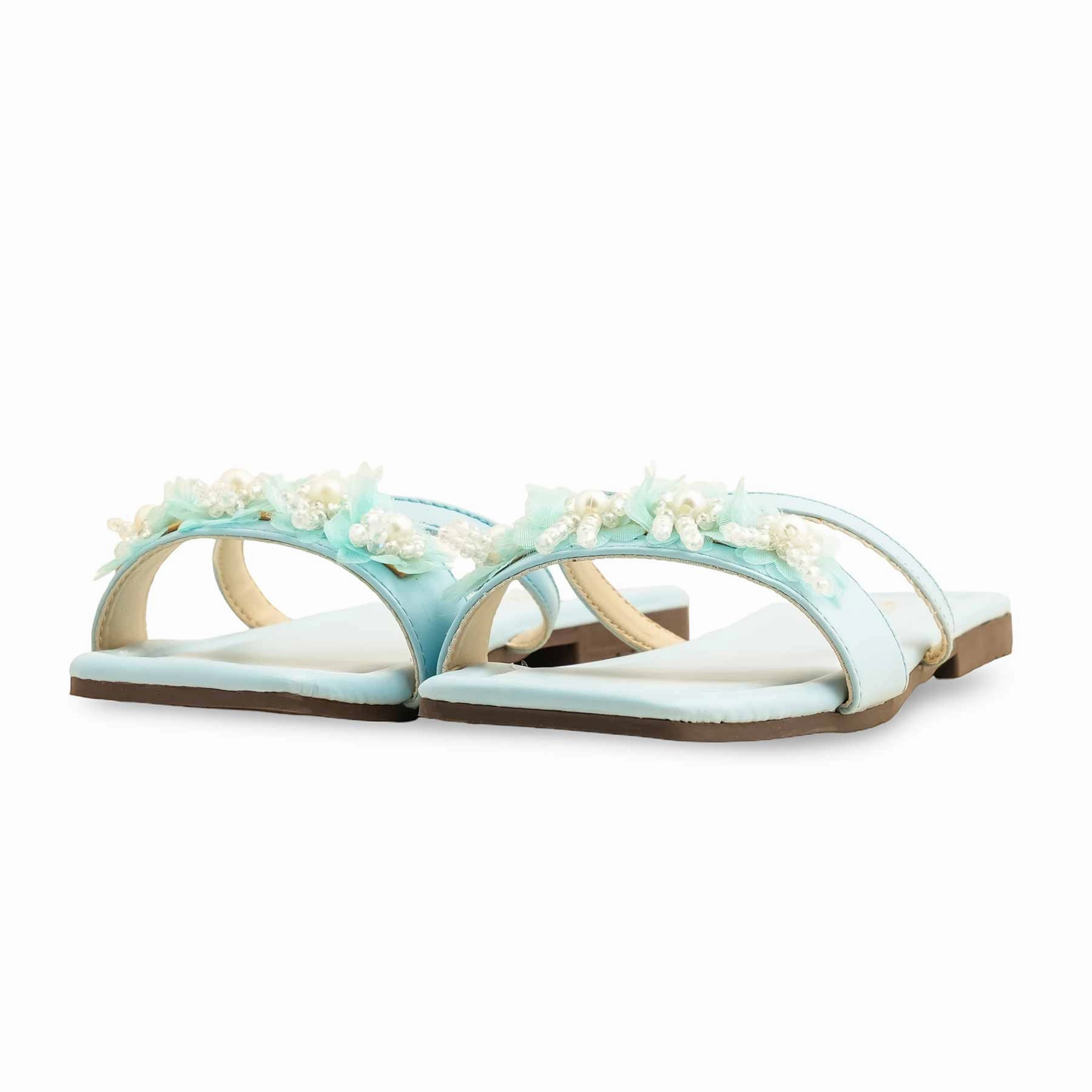 Flats Leopard Print Shoes Blue Casual Slipper For Ladies CL2060