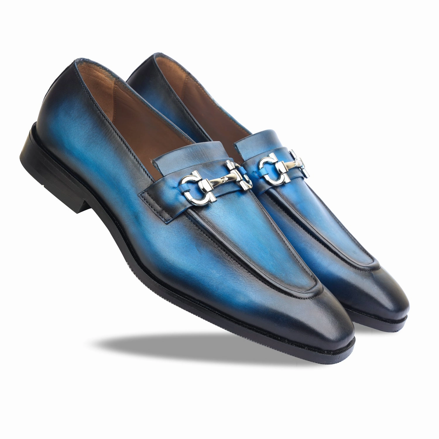 Loafers Size 4 Blue Hand Patina Loafers