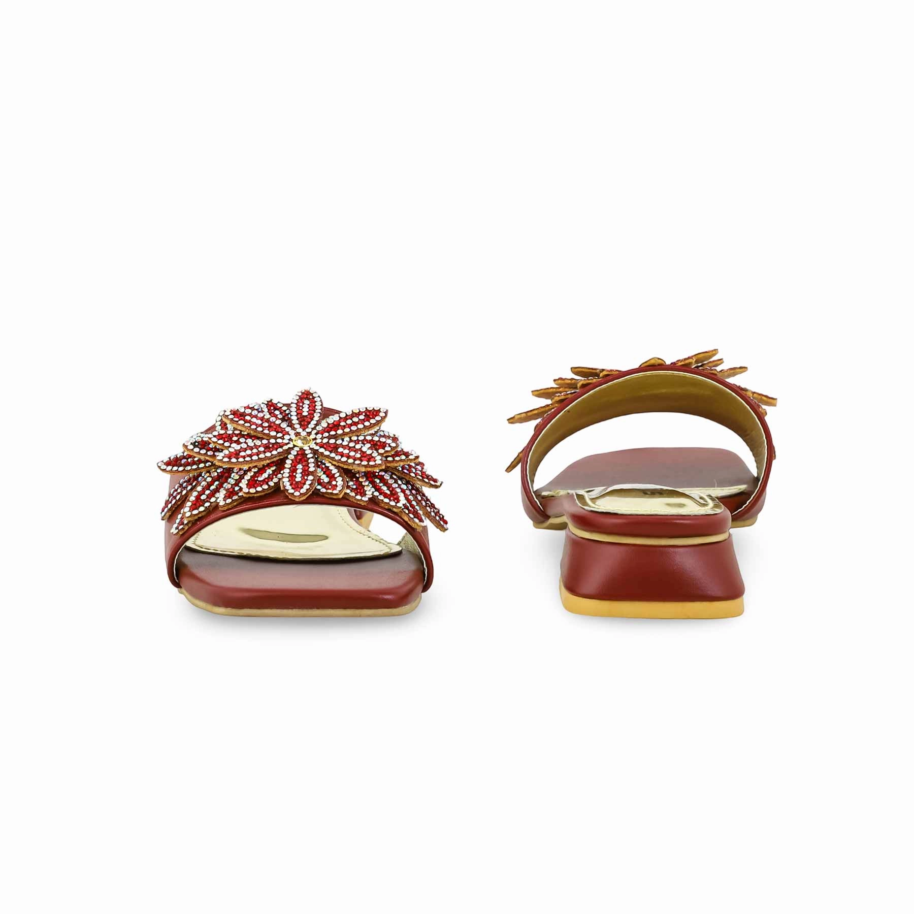 Therapeutic Massage Slippers Maroon Fancy Slipper FN7945