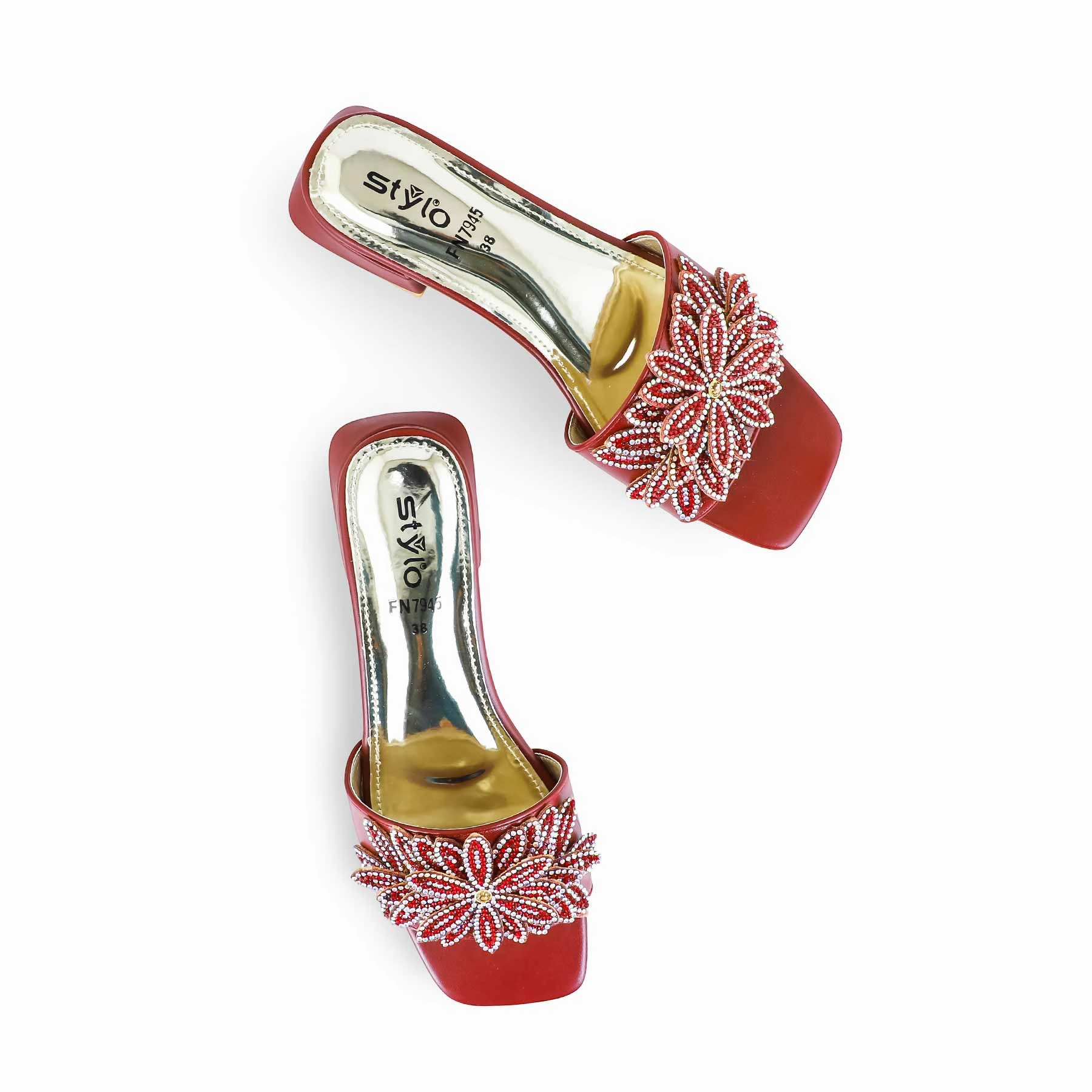 Maroon Fancy Slipper FN7945 Slippers Plush