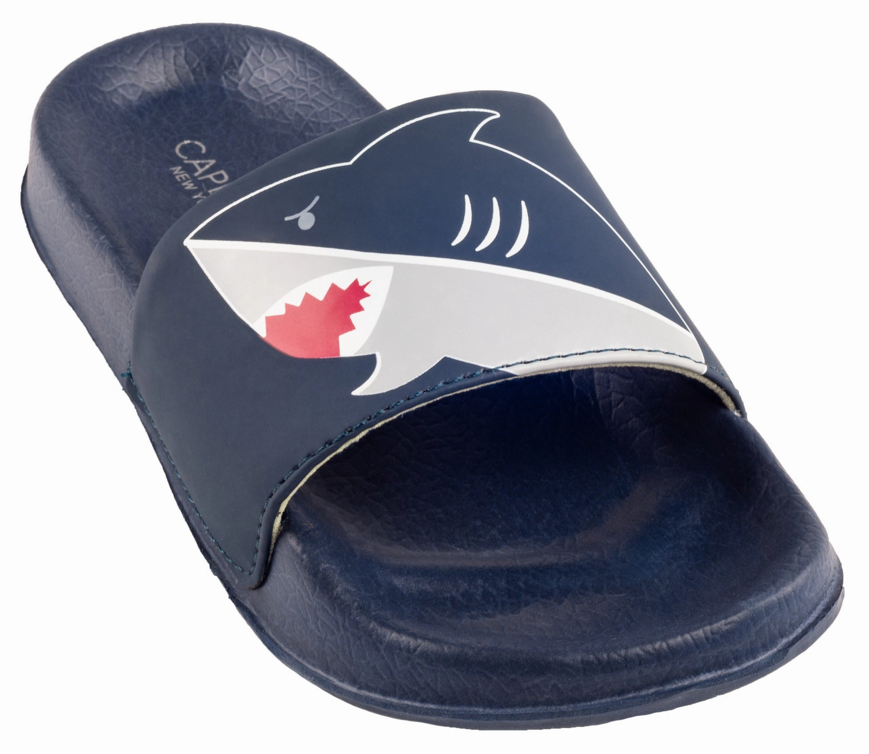 Boys Faux Leather Shark Printed Slides Naruto Flip Flops