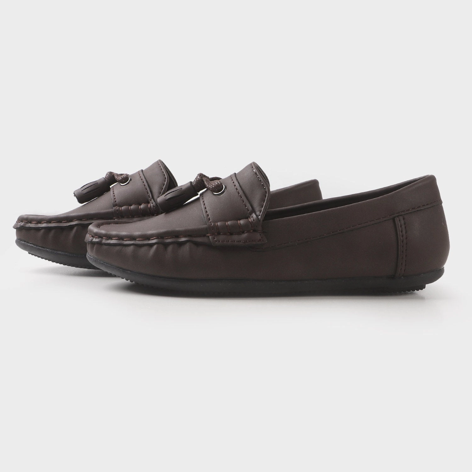 Boys loafers 202109-4 - COFFEE Horsebit Loafers