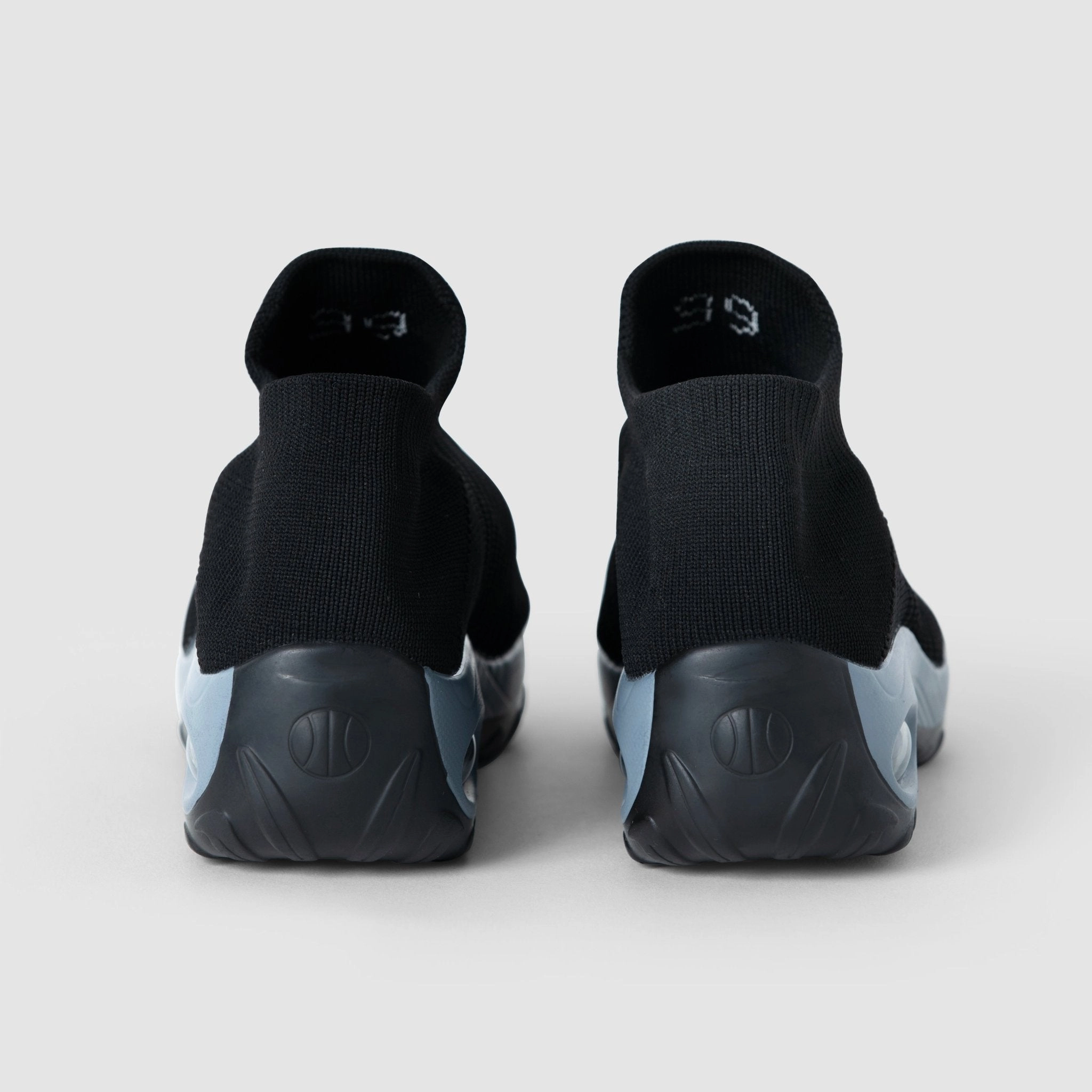 Campo Leather Sneakers Breathable No-Tie Stretch Shoes - Black Grey