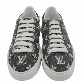 LOUIS VUITTON TimeOut Monogram Denim Sneakers Bicolor Size 36 Asics Tennis Sneakers