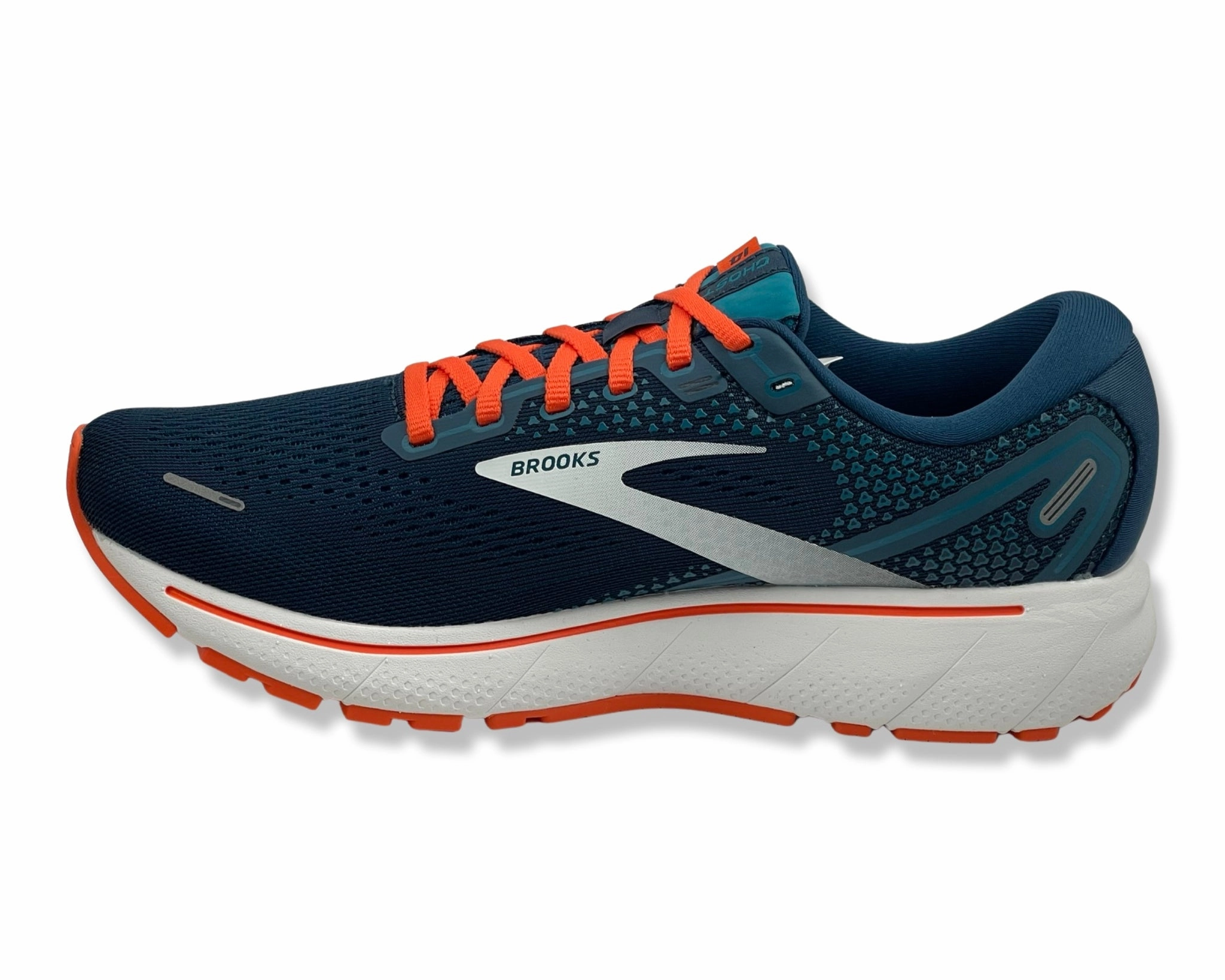 Running World Best Running Shoes Brooks Ghost 14 Men Titan/Teal/Flame  D running shoes
