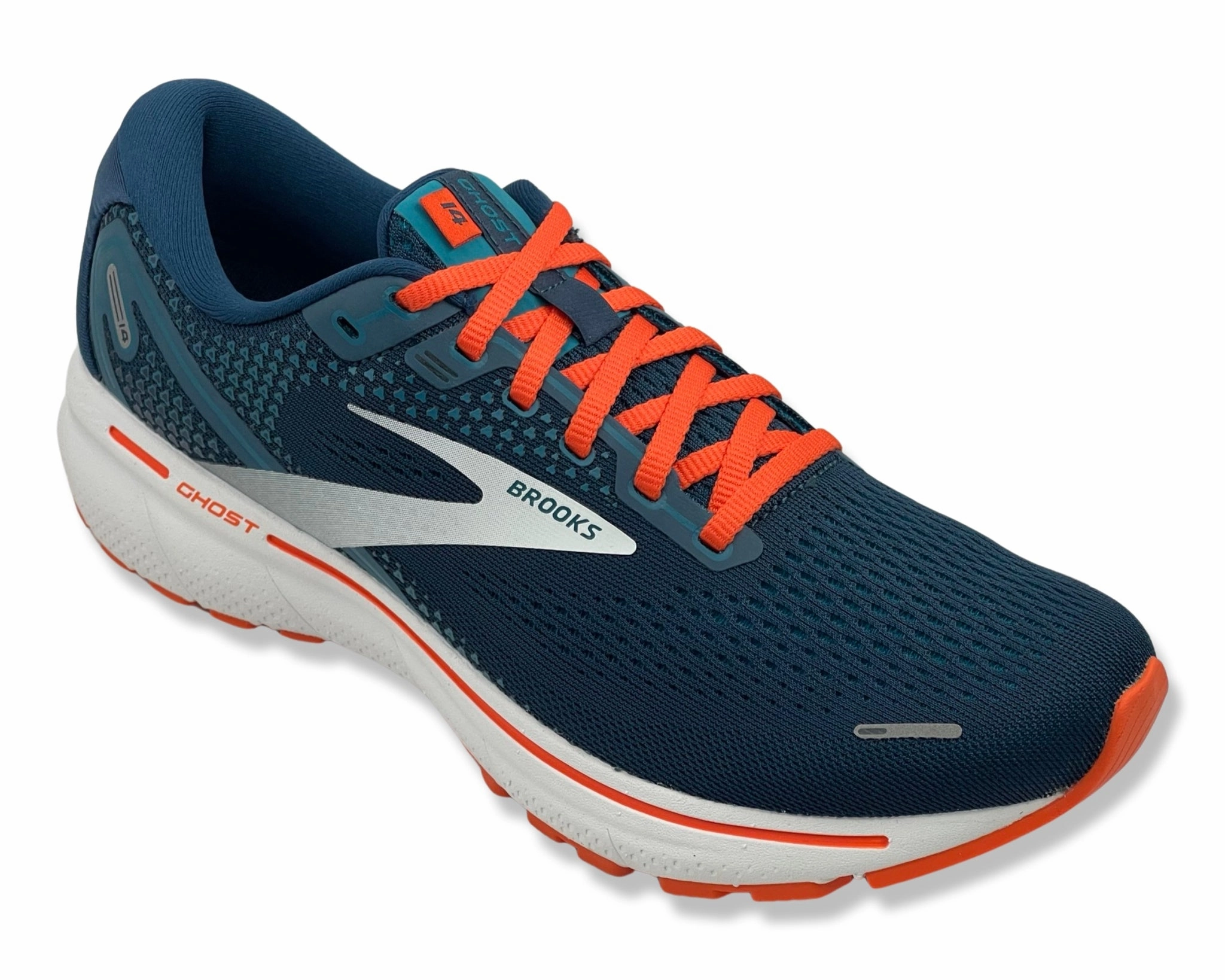Brooks Ghost 14 Men Titan/Teal/Flame  D running shoes Long Distance Running Track Shoes