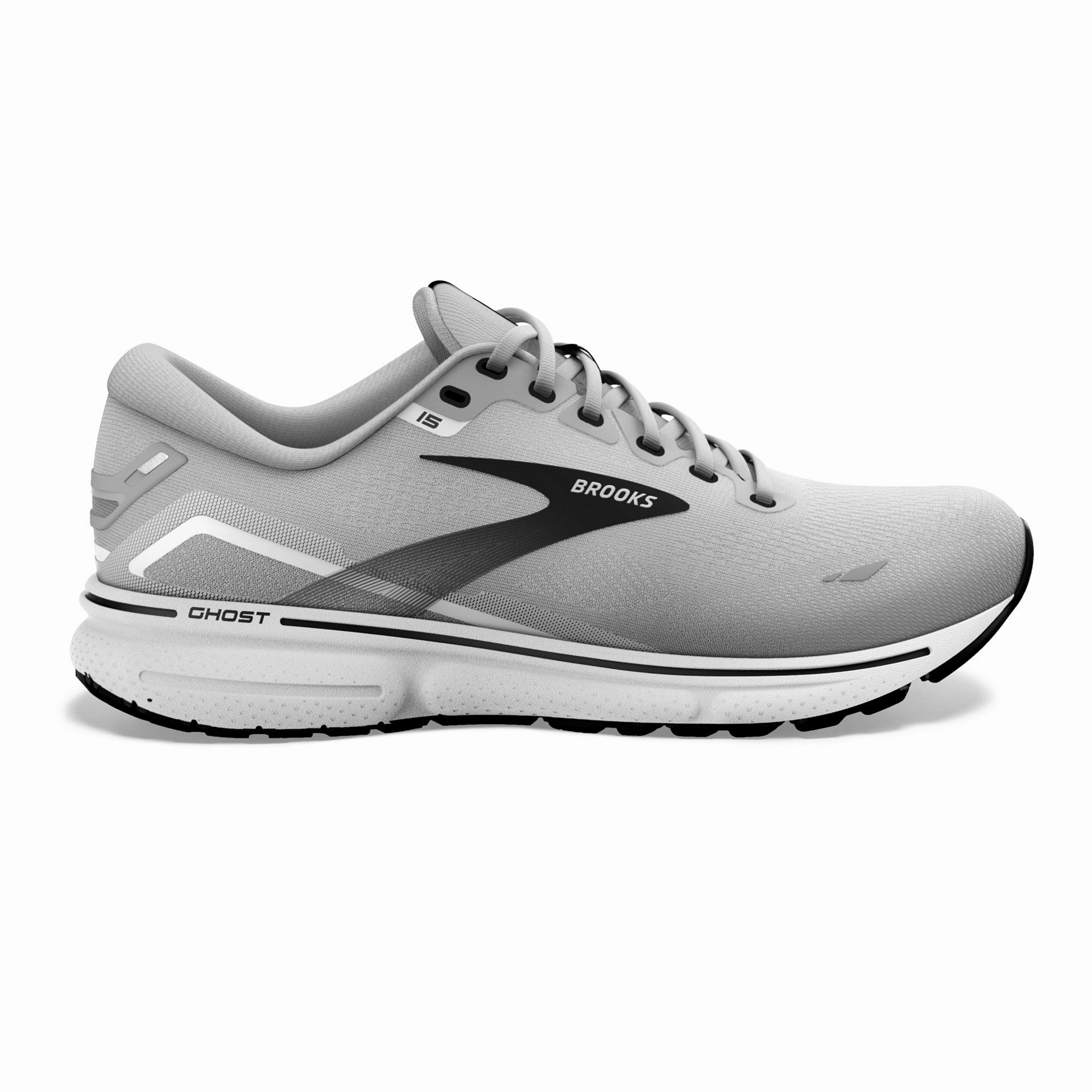 Brooks Mens Ghost 15 Wide - Alloy/Oyster/Black (1103932E098) Best Shoes Running