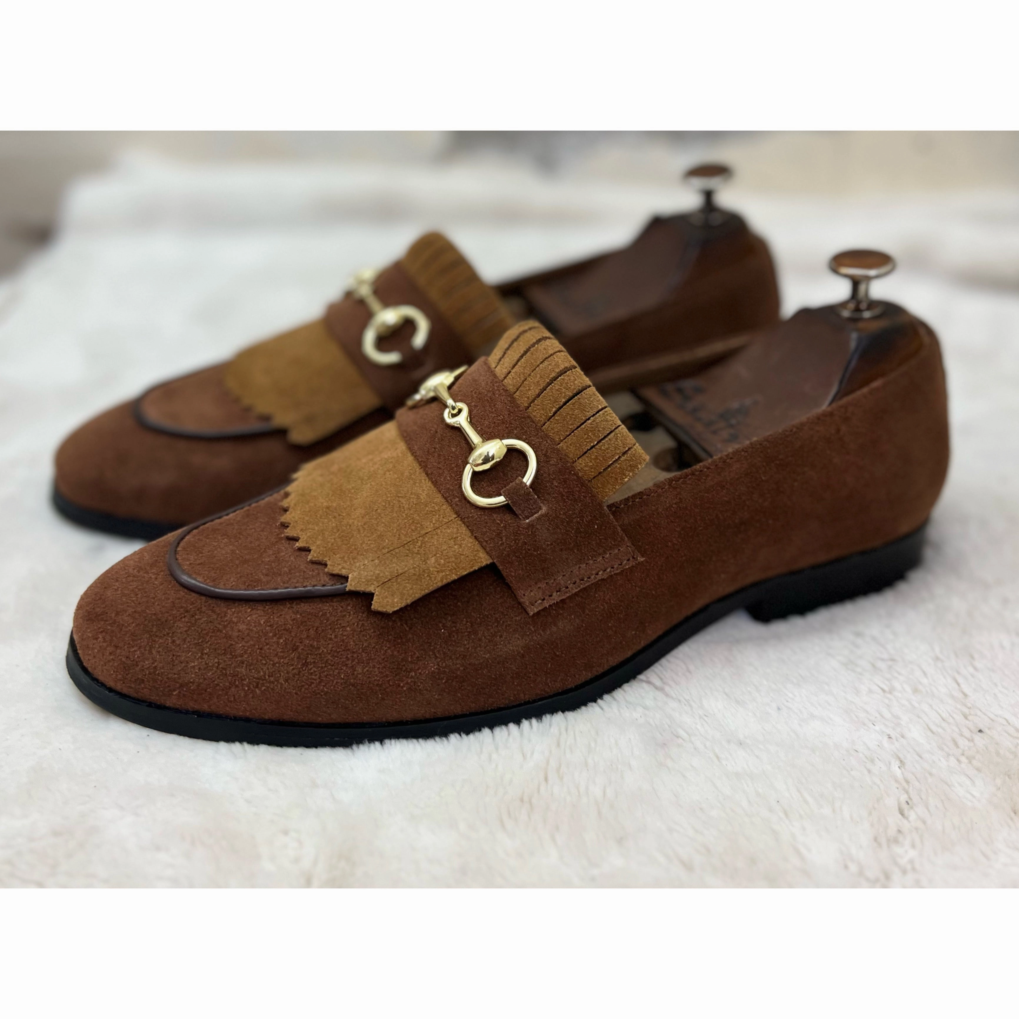 Churches Loafers Brown Suede Loafers With Fringes