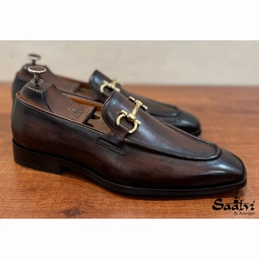 Brown Wood Finished Loafers - T Loafers As Dress Shoes
