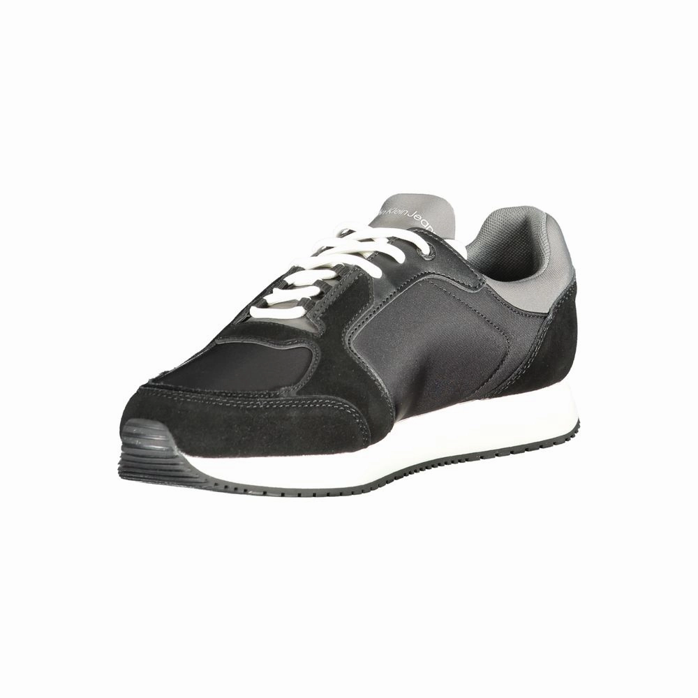 Snap On Sneakers Calvin Klein Black Leather Men Sneaker