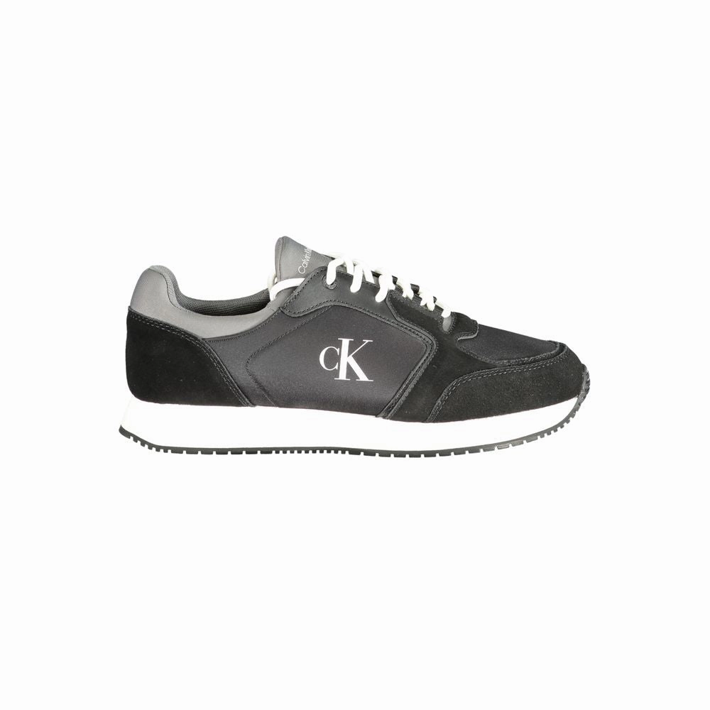 Plans With Sneakers Calvin Klein Black Leather Men Sneaker