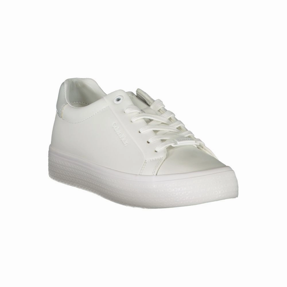 Calvin Klein Elegant White Sneakers with Contrast Detailing Tights With Sneakers