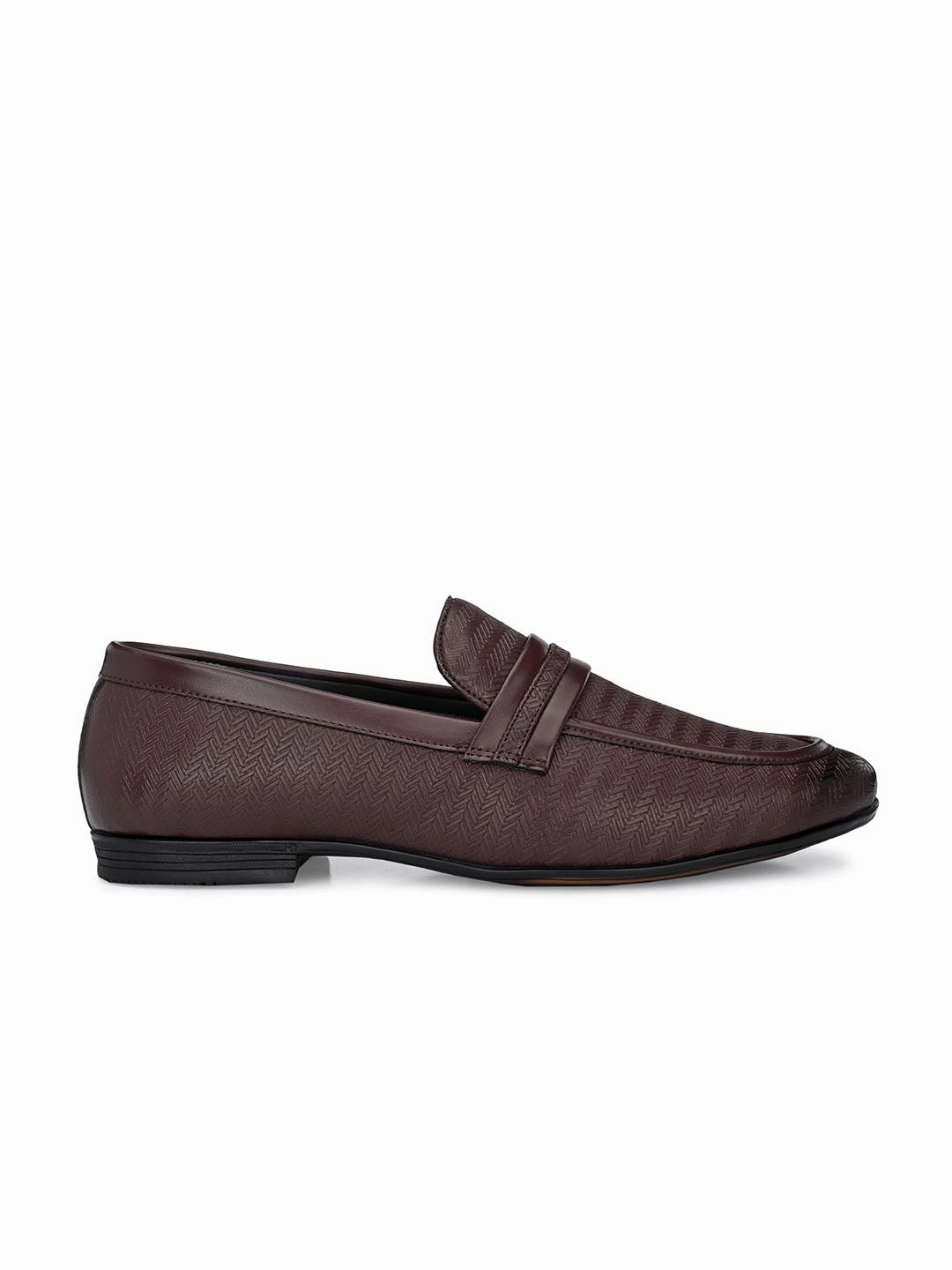 Capri Brown Textured Slip-Ons Casual Dress Shoes Slip-on
