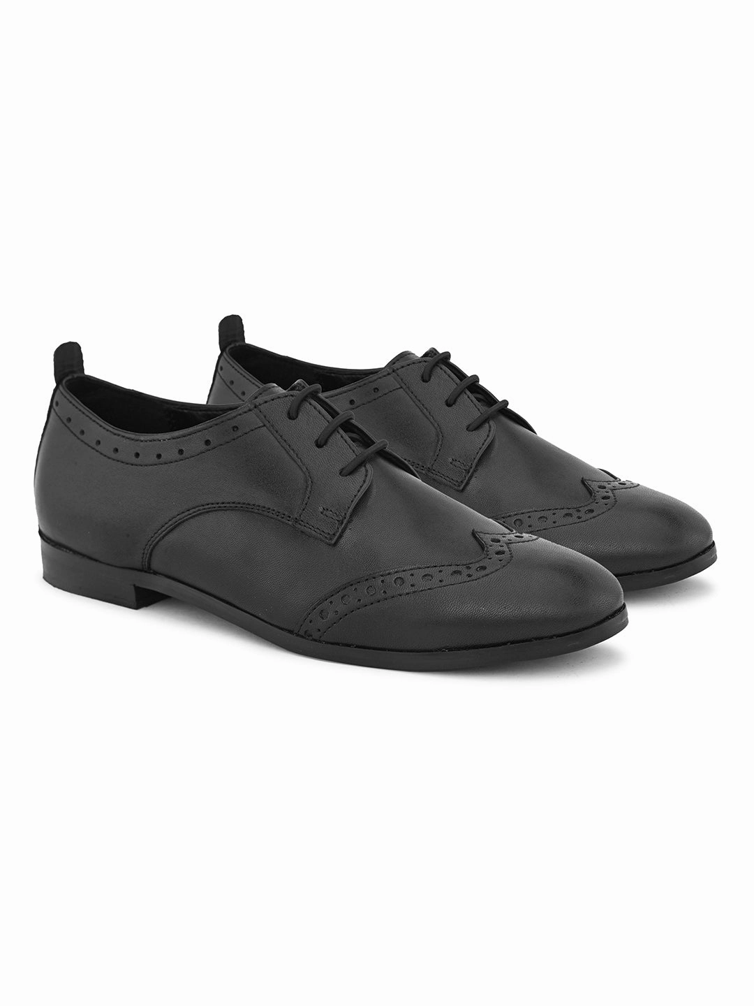 Oxford Shoes Casual CARLO ROMANO BY WASAN BLACK COLOUR BROGUE SHOES FOR WOMEN