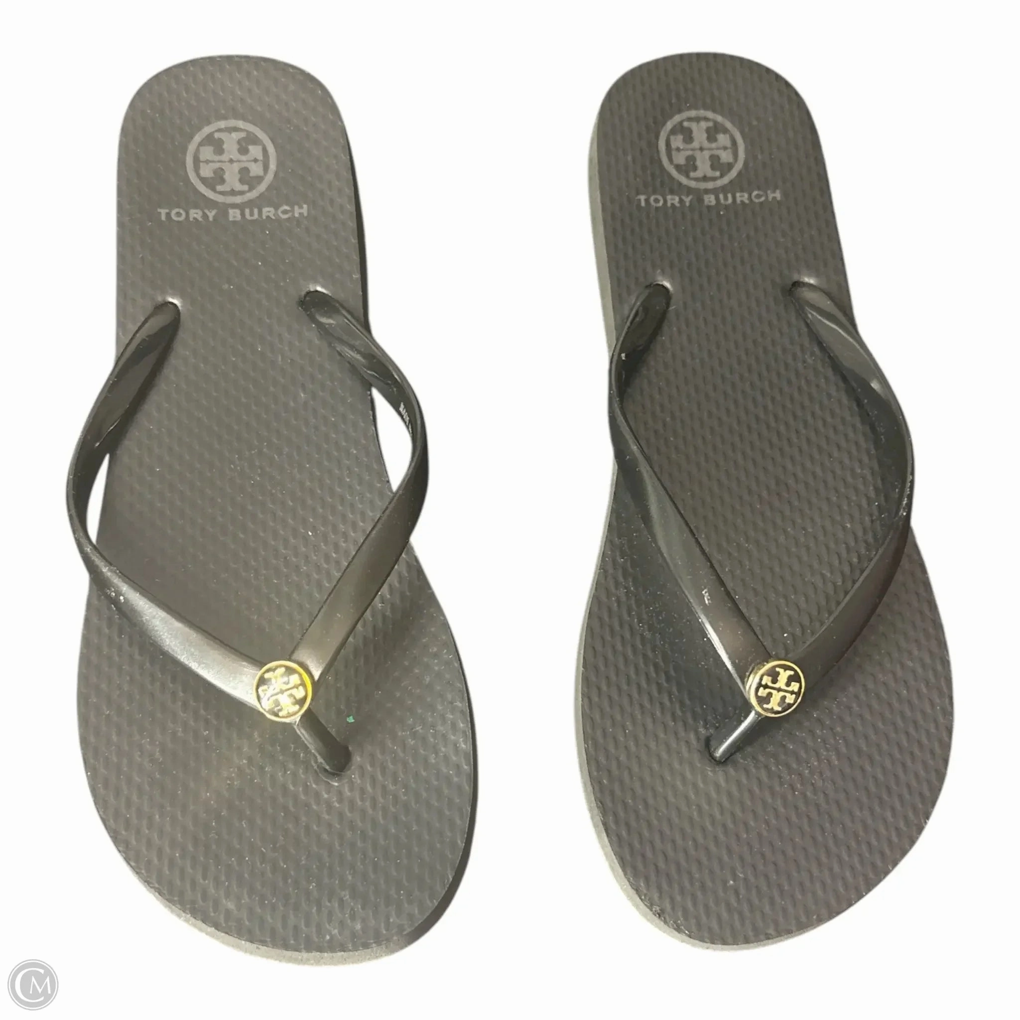 Flip Flops In New York Sandals Designer By Tory Burch In Black, Size: 8.5