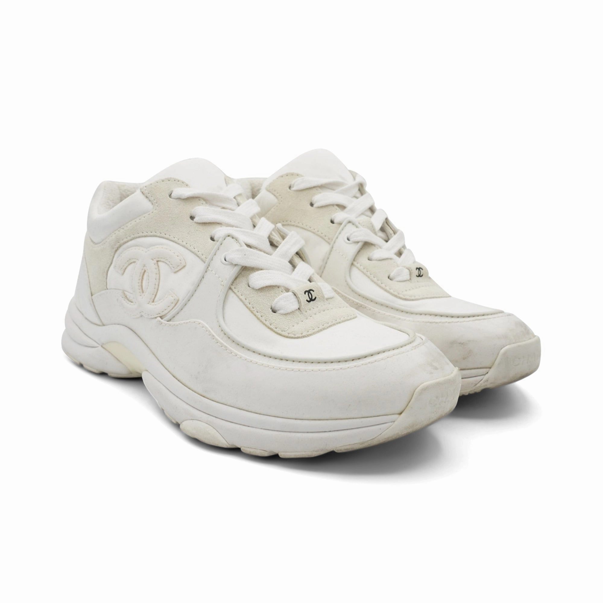 Sneakers Wide Width Chanel 'Interlocking CC' Sneakers - Women's 37.5