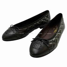 Soccer Shoes For Flat Feet CHANEL ballet shoes(flat shoes) Matelasse Quilting Coco mark Flat #39 Noir (Black) Aged calfskin #39[EXCELLENT][Authentic]