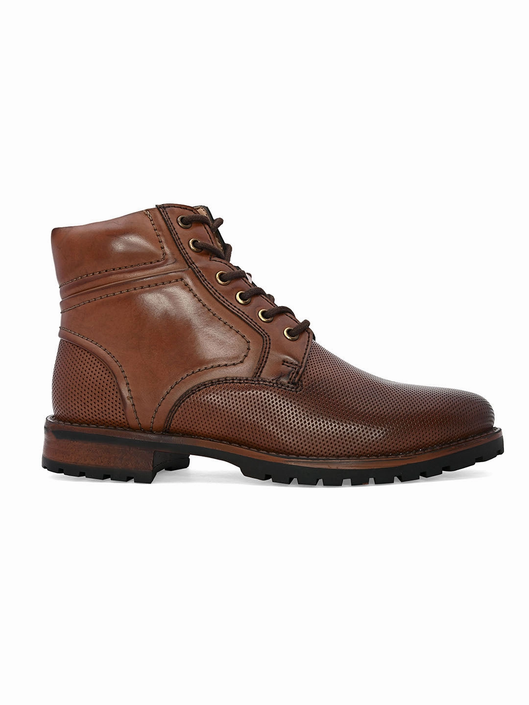 Chevron Brown Lace-up Boots Casual Bowling Shoes