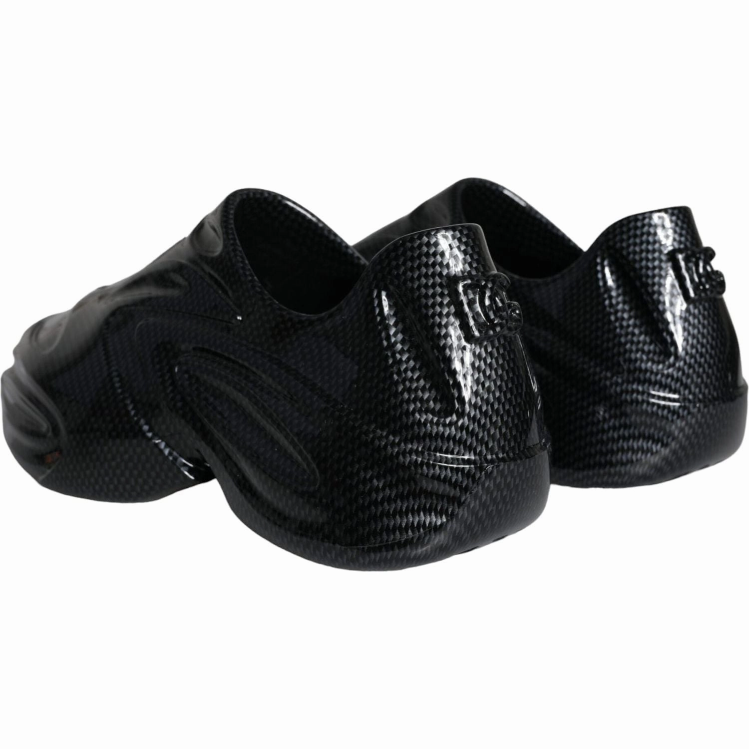 Dolce & Gabbana Black Foiled Rubber Toy Low Top Men Sneakers Shoes Designer Flat Shoes Wedding