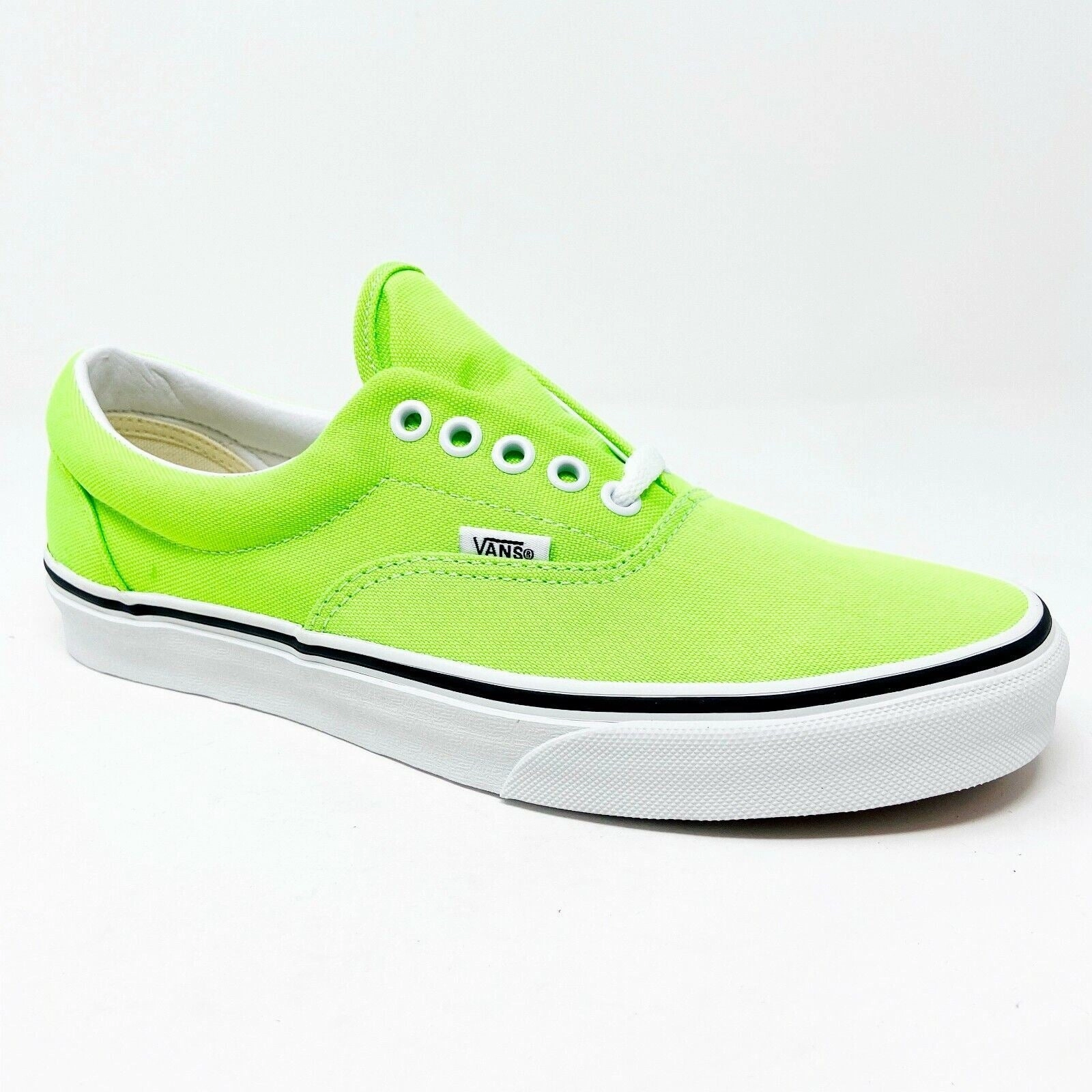 Q Casual Shoes Vans Era (Neon) Gecko Green True White Womens Casual Shoes Sneakers