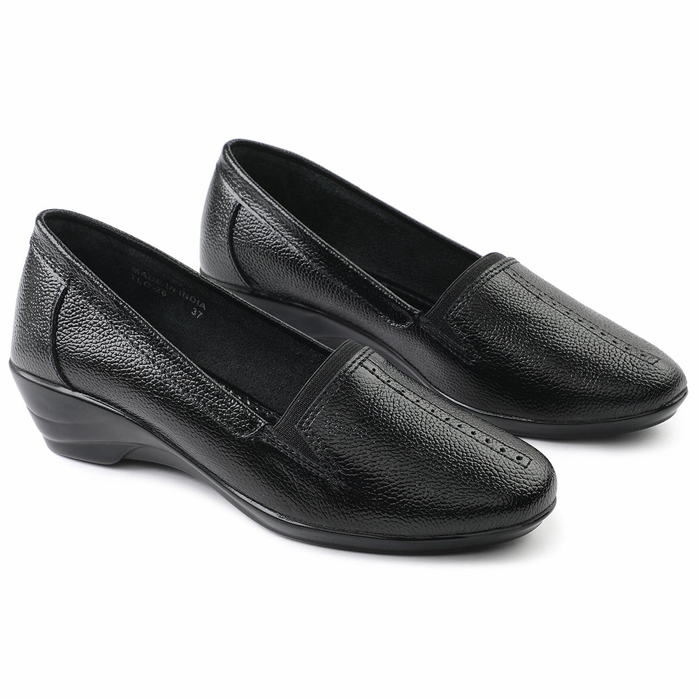 Fern Casual Moc Shoe Healers Black Ballerina Shoes For Women TLO-26 By Liberty