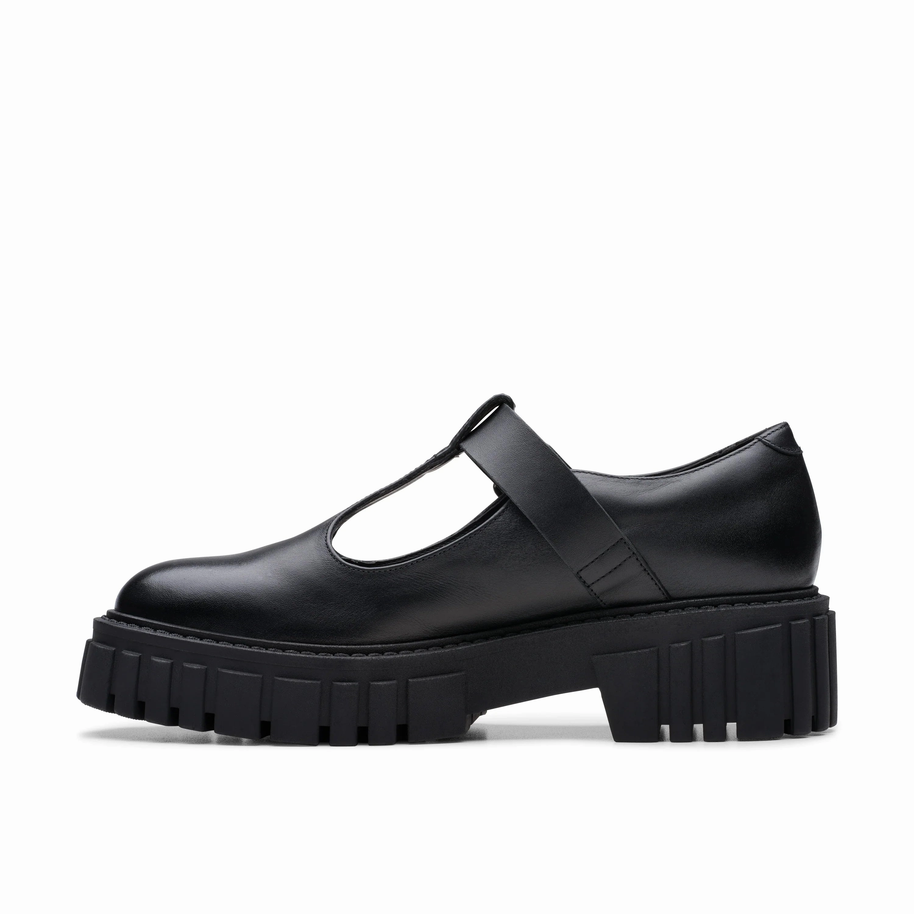 CLARKS | CASUAL SHOES | WOMEN | PAGE BAR BLACK LEATHER | BLACK Best Casual Motorcycle Shoes