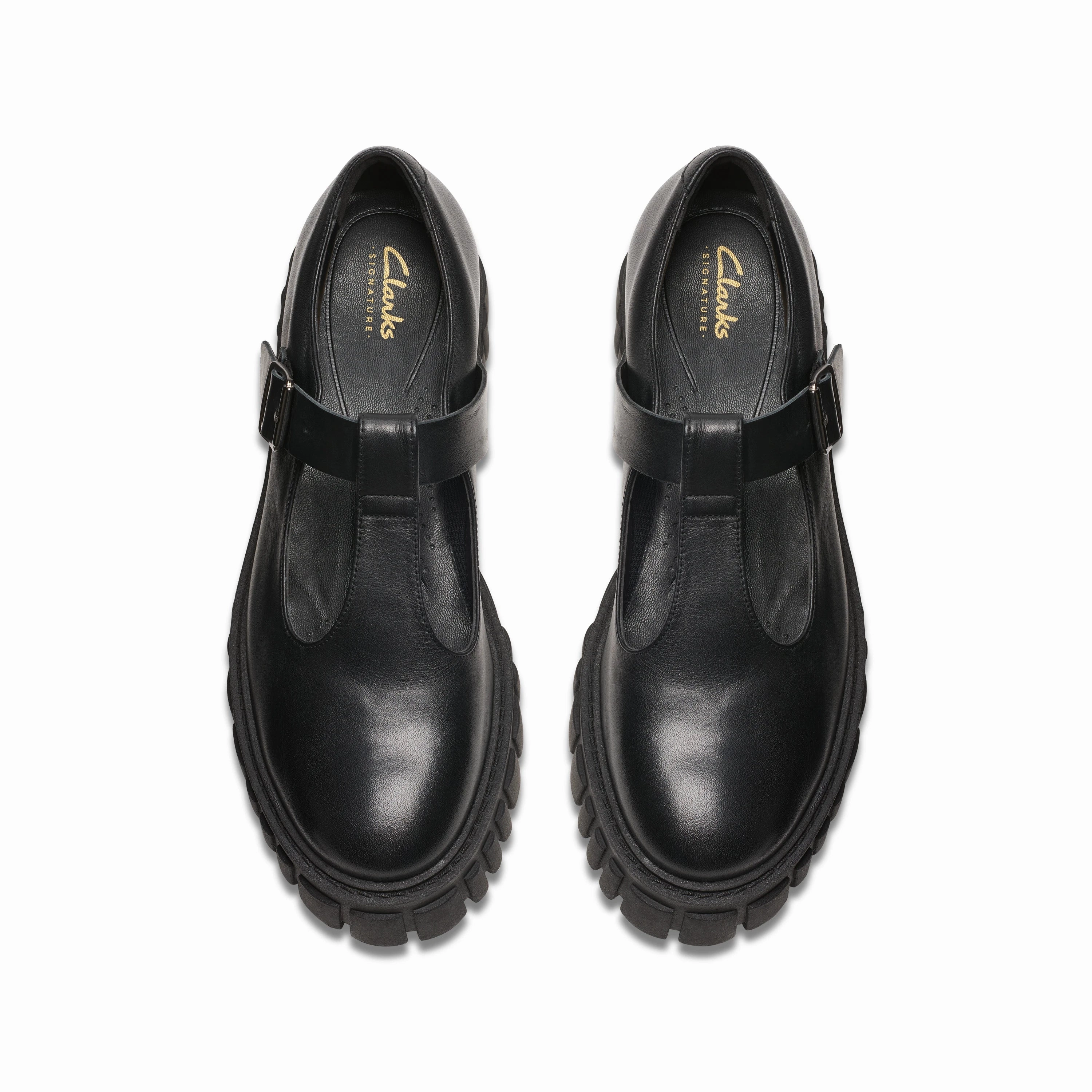 CLARKS | CASUAL SHOES | WOMEN | PAGE BAR BLACK LEATHER | BLACK Contour Casual Golf Shoes