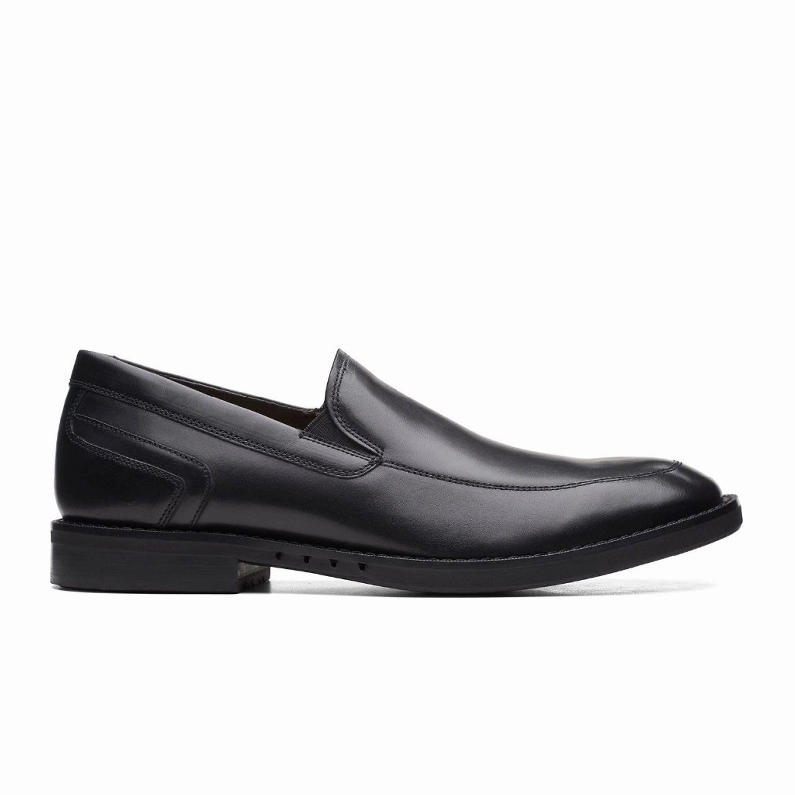 Clarks Un Hugh Step Slip On Loafer (Men) - Black Leather Most Comfortable Business Casual Shoes
