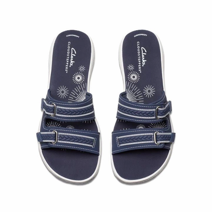 Aldi Sandals Clarks Women's Breezey Eve H Navy Sandals