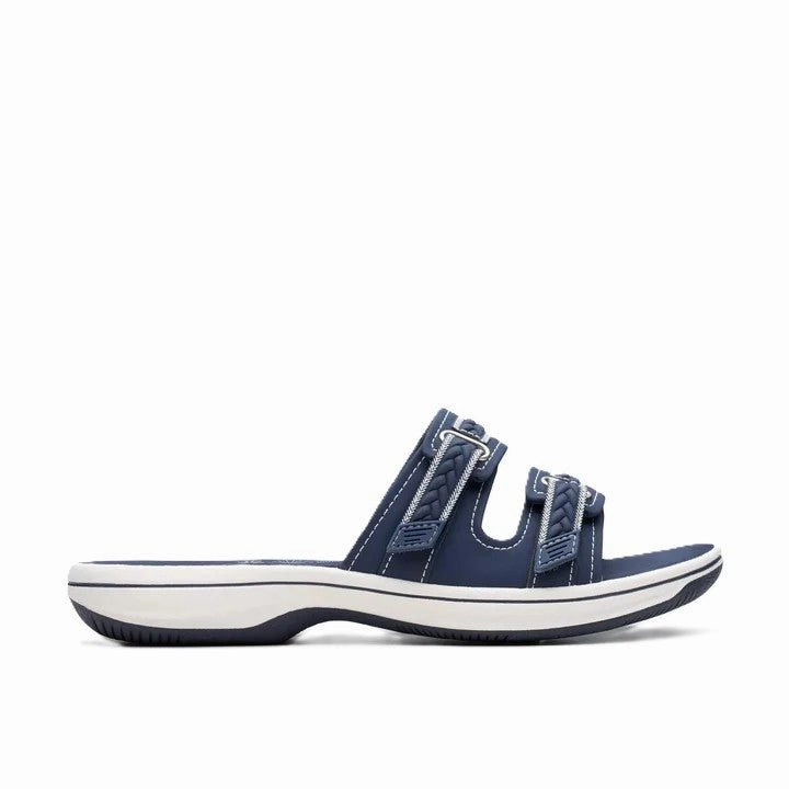 Flip Flops Vs Sandals Clarks Women's Breezey Eve H Navy Sandals