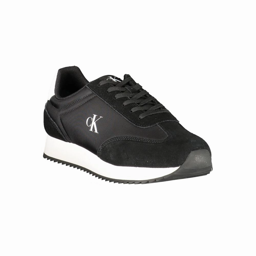 Calvin Klein Black Leather Men Sneaker Sneakers B30