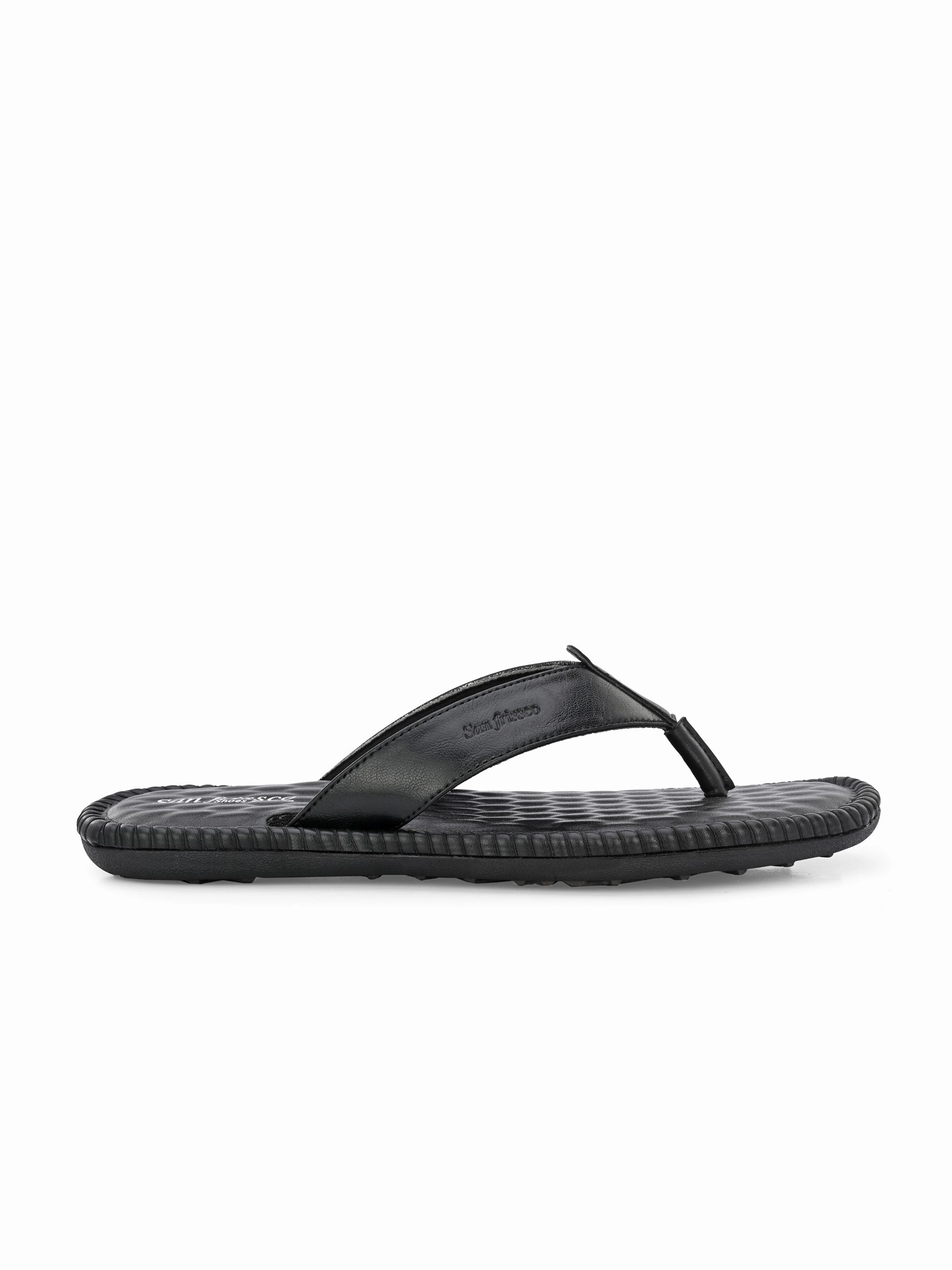Canva Black Thong Slippers Open Toe Slippers For Seniors