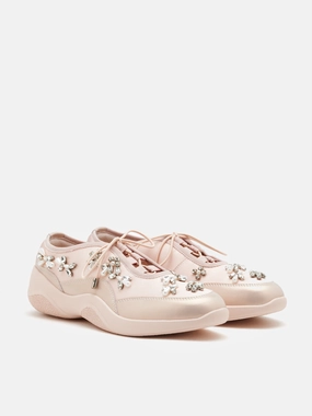 Sneakers Tactical Isabeli Crystal-Embellished Lace-Up Sneakers