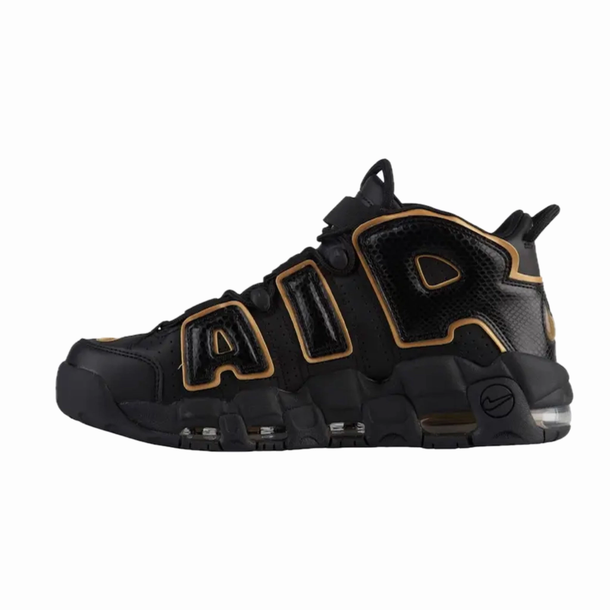 Nike Air More Uptempo 96 France Black Metallic Gold Best Asic Shoes For Walking