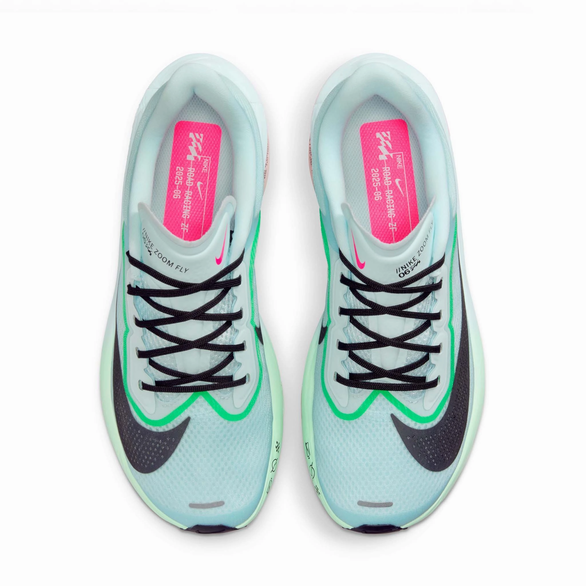 Nike | Women's Zoom Fly 6 Road Running Shoes - Glacier Ice/Black-Hyper Pink-Green Shock Shoes Asics Tiger