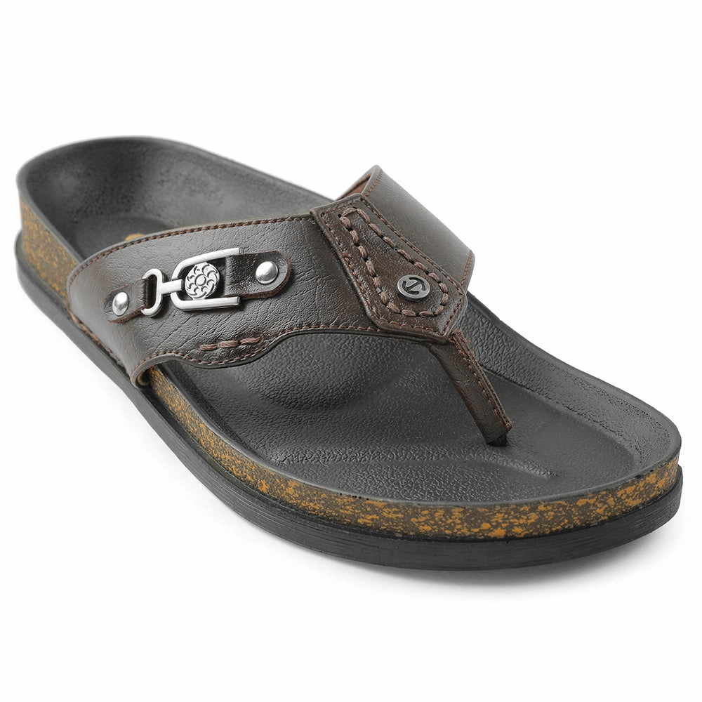 Healers Brown Casual Slipper For Men CSS-28E By Liberty Faux Mink Slippers