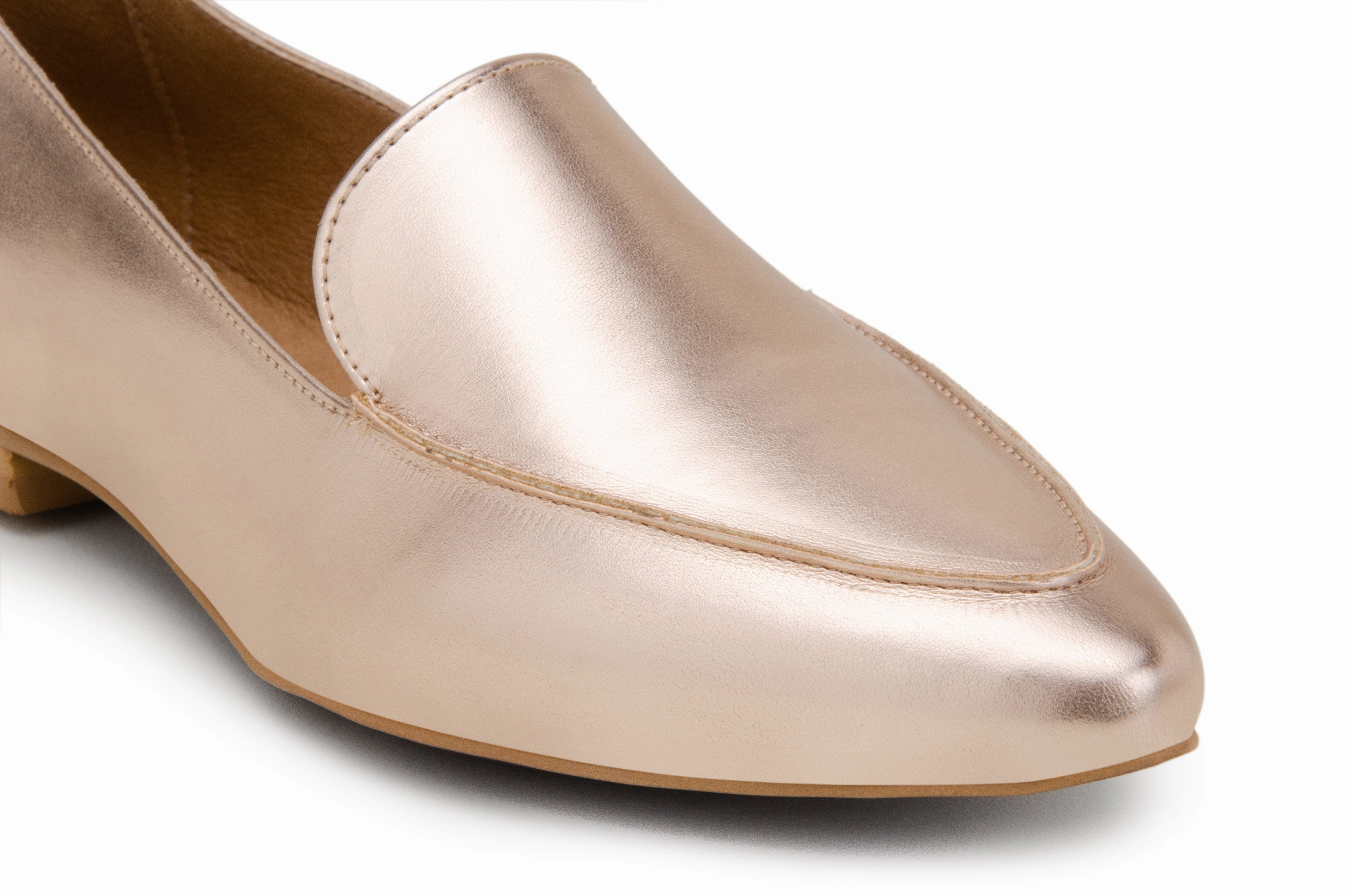 'Erin' vegan slipper flat by Zette Shoes - metallic apricot In Style Flat Shoes