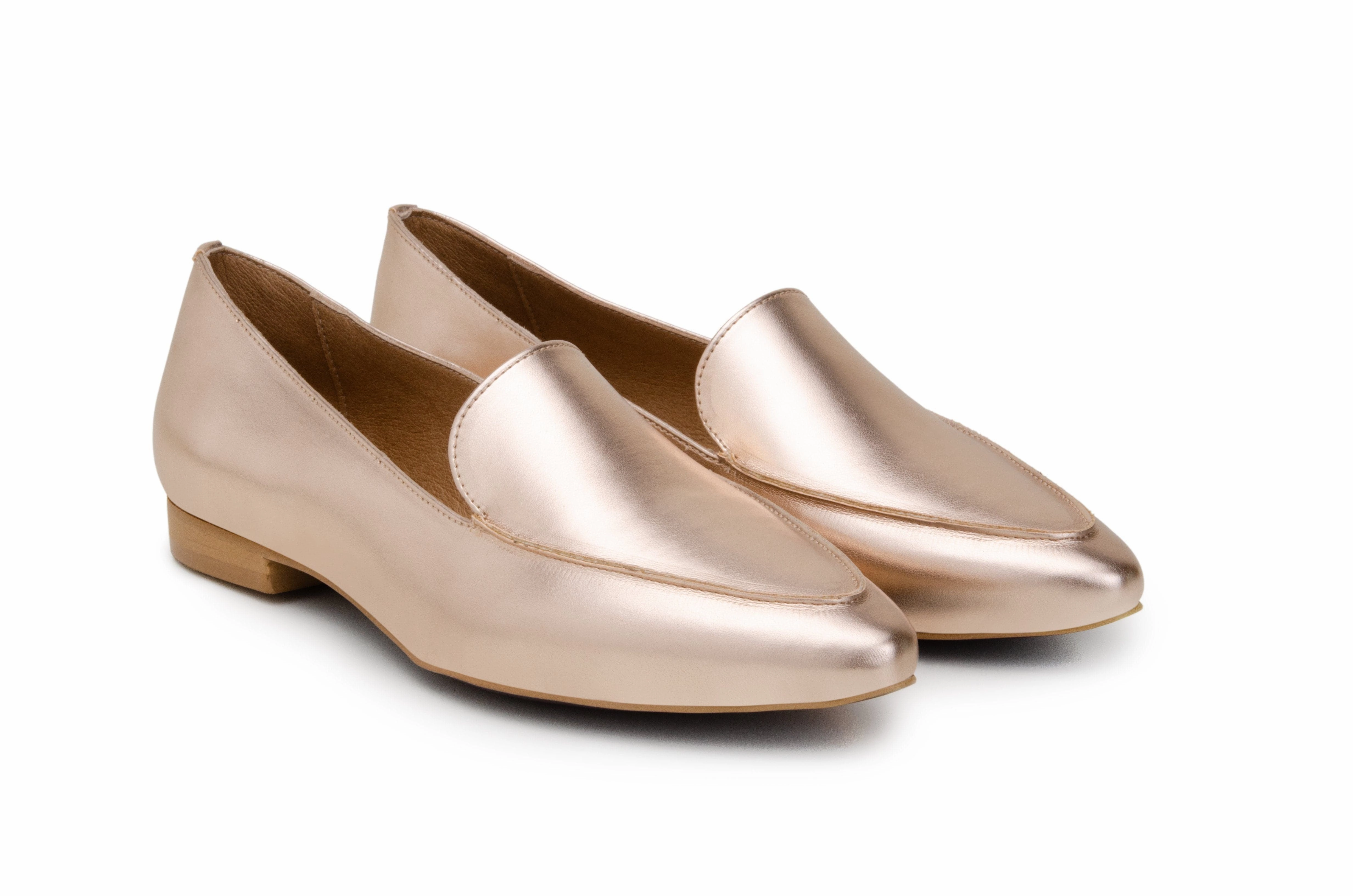 Best Shoes Overpronation Flat Feet 'Erin' vegan slipper flat by Zette Shoes - metallic apricot