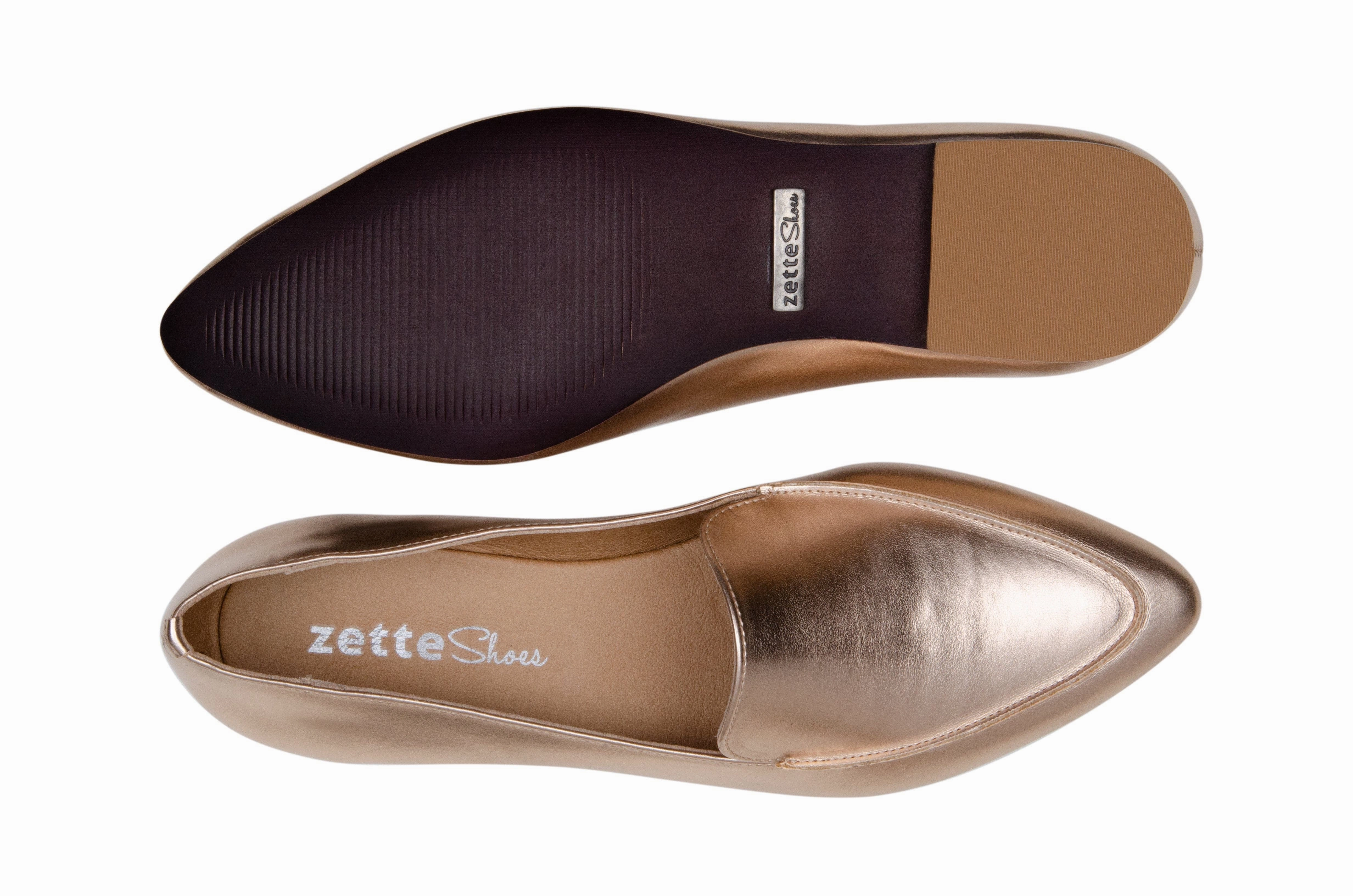 Rekomendasi Flat Shoes 'Erin' vegan slipper flat by Zette Shoes - metallic apricot