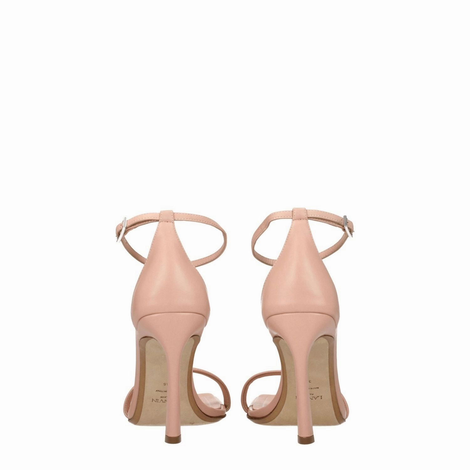 Lanvin Pink Leather Stiletto Heel Sandals Sandals Thin Strap