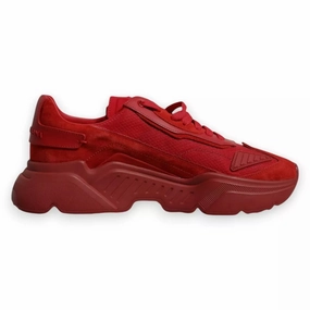 Gravity Defyer Sneakers Dolce & Gabbana Red Leather Daymaster Low Top Sneakers Shoes
