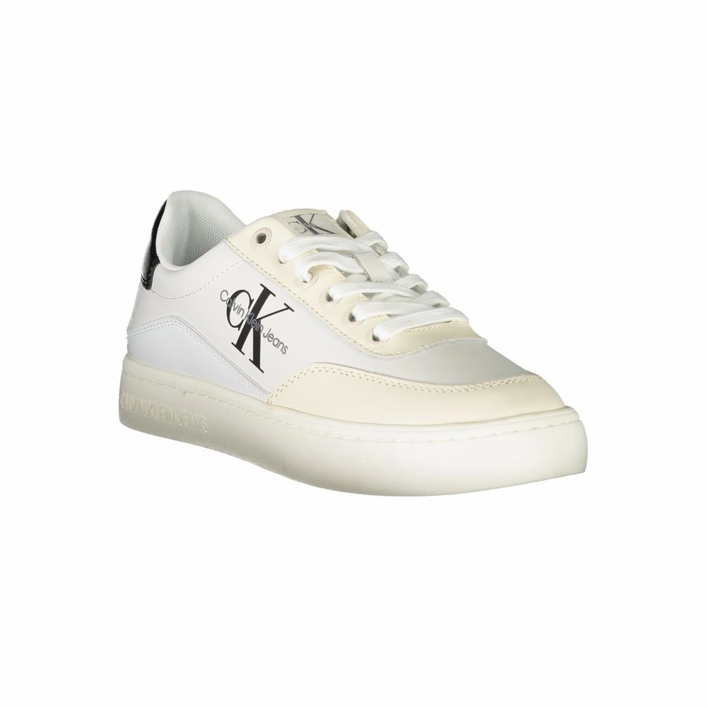 Calvin Klein Chic White Lace-Up Sneakers with Contrast Detailing Thigh High Sneakers