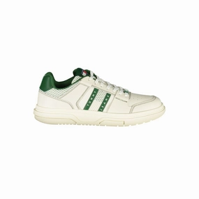Tommy Hilfiger Green Leather Men Sneaker Bcbs Silver Sneakers Program